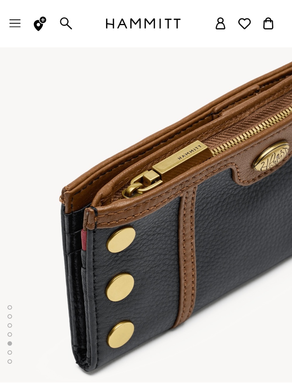 NWT🌷Hammitt 110 North Leather Wallet  in East End/ Antique Gold